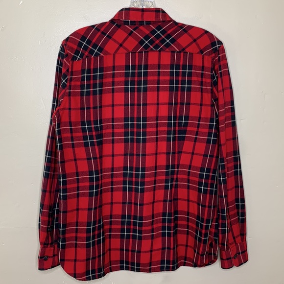 LAUREN RALPH LAUREN Button Down Shirt Red Black Plaid Cabin-Core Cotton Medium - Picture 2 of 13